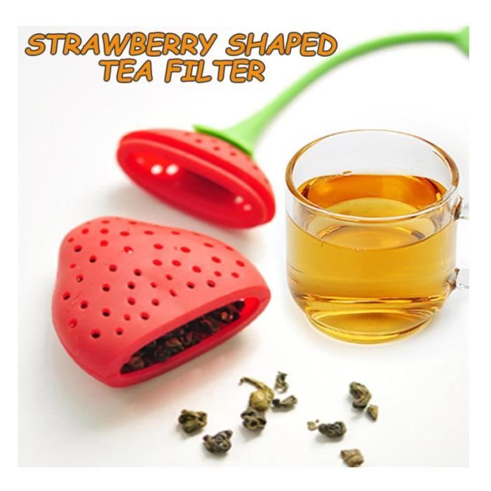 Infuseur à Thé En Silicone Avec Boule En Inox - Lot De 2, Coloris Vert Citron Et Rouge - Pour Thé En Vrac - 4