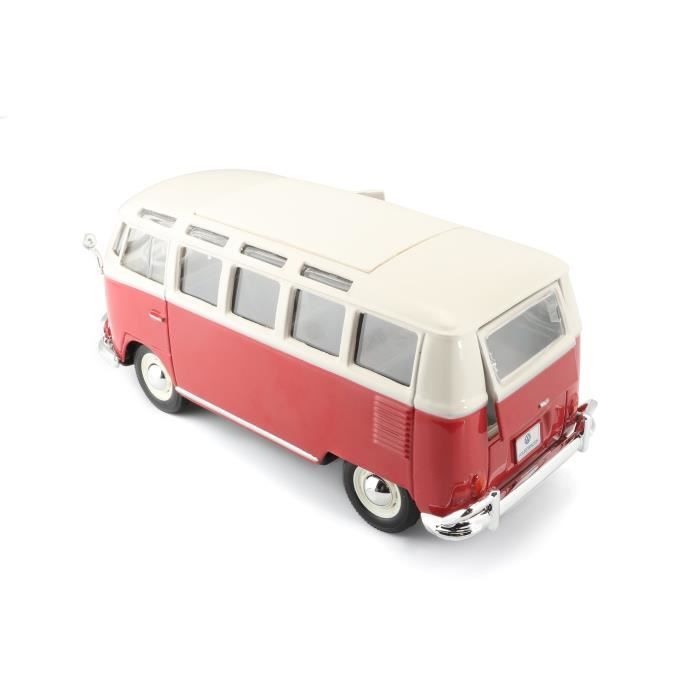 Voiture miniature MAISTO Volkswagen T1 Combi Samba M31956 En metal Rouge a l echelle 1 25eme