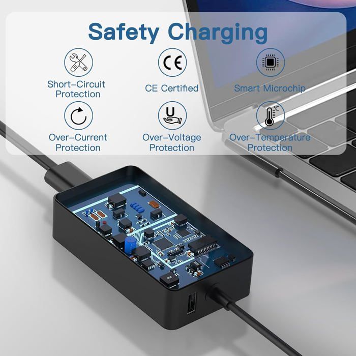 Chargeur Surface Laptop Chargeur Microsoft Surface 65W - Alimentation Originale Pour Surface Pro, Laptop Et Book Surface 65 Watt Battery Charger