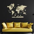 Décoration Murale | Carte du monde en bois 2D Claire S (80*55 cm) Creatifwood-0