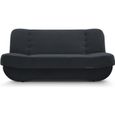 Canapé en lit Convertible avec Coffre de Rangement 3 Places Relax clic clac Banquette BZ en Tissu Pafos Anthracite-0