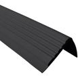 1,5 profilé d'escalier nez de marche antidérapant PVC noir PMW, 48 x 42 mm-0