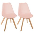 Lot de 2 chaises style scandinave Baya Atmosphera - Rose poudré