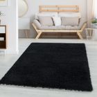 Carpetsale24 Uni Tapis de Salon Shaggy Uni Tapis Noir 160x230 cm Chambre Tapis Poil Long Moelleux et Doux