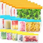 KEXIMIXUE Sac Congelation Reutilisable de Nourriture,12pcs Sacs en Silicone Alimentaire sans BPA Anti Fuites Écologique PEVA-ECTEATOY