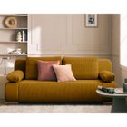 Elio - canapé 3 places convertible - avec coffre - en velours et velours côtelé - Jaune