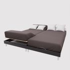 Drap housse TPR en coton 57 fils 2x70x190 cm UNI brun, par Soleil d'Ocre