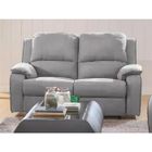 Canapé 2 places relax en microfibre - VENTE-UNIQUE - HERNANI - Gris - Classique
