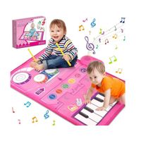 Jouets pour Bébé 1 an, 2 en 1 Tapis Piano et Batterie Bebe Jouets Musicaux d'éveil Cadeau de Noël pour arçons et Filles 1 2 3 Ans
