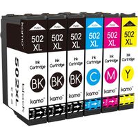 Pack de 6 cartouches d'encre compatibles Epson 502XL pour Expression Home XP-5150/5155/5100/510 - Clorisun