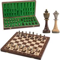 Jeu d'échecs en bois Posh ROYAL 50cm / 20in, pièces d'échecs fabriquées à la main à partir de cerisier doux