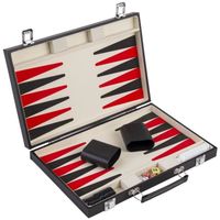 Jeu De Societe - Jeu De Plateau - Engelhart - Backgammon rouge noir et blanc 36 cm