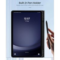 Étui Clavier pour Galaxy Tab A9+ Case,Coque avec Clavier Samsung Tab A9+ 11 inch 2023 avec Porte-Stylo et Pavé Tactile,Clavier Bl