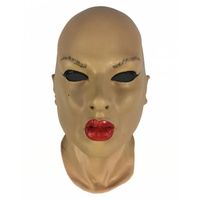 Masque femme Yoko - HORRORSHOP - Masque de latex de mousse d'acteur asiatique - Beige