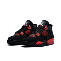 Air jordan 4 Retro "Red Thunder" rétro Basketball chaussures noir rouge foudre hommes femmes