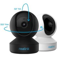 Reolink 2Pcs E1 Pro 4MP HD Caméra Surveillance WiFi Interieur Pan & Tilt Caméra motorisée sécurité,Détection & Alertes, Blanc + Noir