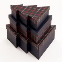 Set de 3 boîtes décoratives en carton, emballage de Noël, arbre de Noël, décoration de salon, rangement Matryoshka, 3 tailles 3051