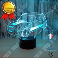TD®  Veilleuse 3D Tableau Bureau Lampes 3D Glow LED Décoratif USB Voiture 7 Couleurs