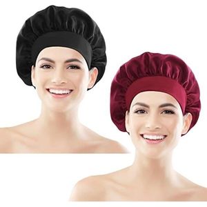 Lot de 3 bonnets de douche pour femme et homme - Imperméable - Extra large  - Rbersea - Réutilisable - Bonnet de douche pour cheveux longs - Avec
