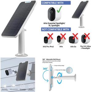 CAMÉRA IP Caméra ip,Panneau solaire de charge pour budgétaire Arlo Essential,support de câble de budgétaire XL,blanc,4W[E163347060]