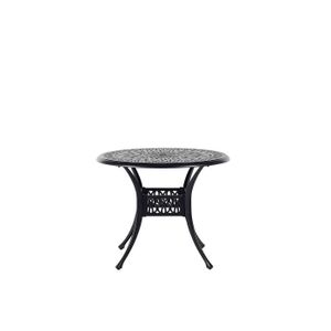 TABLE DE JARDIN  Table ronde de jardin en aluminium noir ANCONA - BELIANI - 90 cm - Rond - Extérieur