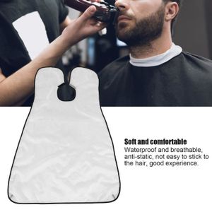 APRÈS-RASAGE 3pcs Tablier de Rasage de Coupe de Barbe Attrape-barbe Étanche Hommes Outil de Coiffure (Blanc)