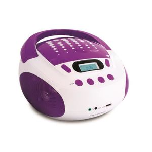 BALADEUR CD - CASSETTE Lecteur CD MP3 Pop Purple avec port USB - Blanc et