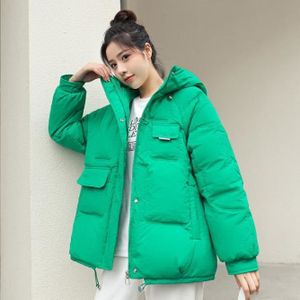 MANTEAU - CABAN MANTEAU Femme Mode Coton Garder au chaud couleur unie Manches longues - Vert1 ZC