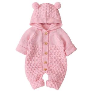 COMBINAISON MINTGREEN Nouveau-né bébé Capuche tricoté Barboteuse Hiver Combinaison Salopette Combinaison pour garçons Filles 3-24 Mois 