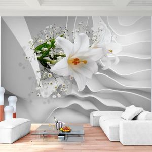 Fleurs Toile papier peint 3d Optique Lys abstraite Papier peint la fresque XXL Salon 