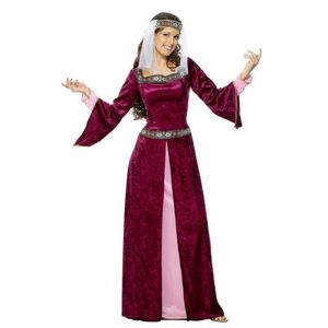 DÉGUISEMENT - PANOPLIE Déguisement femme médiévale Marion pourpre - SMIFFY'S - Costume servante bordeaux avec bandeau voilé blanc