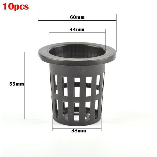 60 Pots Hydroponiques En Plastique Noir 5cm - Panier à Maille Réutilisable Pour Culture Hors Sol | Pour Légumes, Herbes, Semis