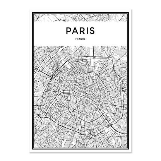Poster A4 Cool Factory - Noir Et Blanc 250g - Motifs Ville Minimalistes - Décoration Murale Moderne