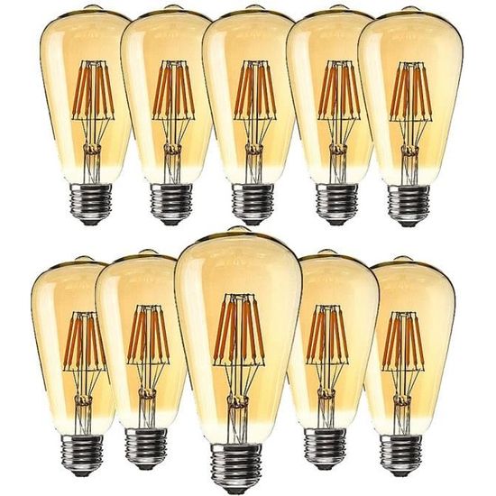 Edison LED Ampoule E27 / B22 Filament Straight E27 blanc chaud