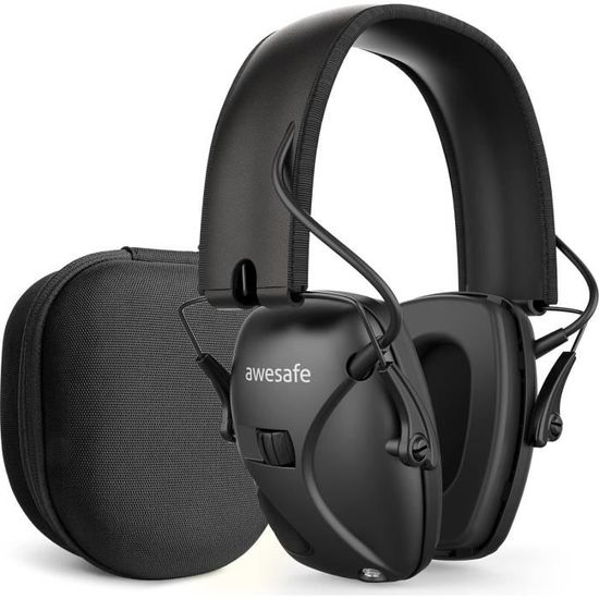 Casque Antibruit Mil-Tec - Protection Auditive Réglable Noir - Pour Travail, Tir, Chantier