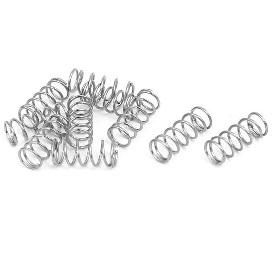 20 Ressorts Compression Acier Inox 304 - Dimensions 0.4x4x10mm, Couleur Argenté, Neufs