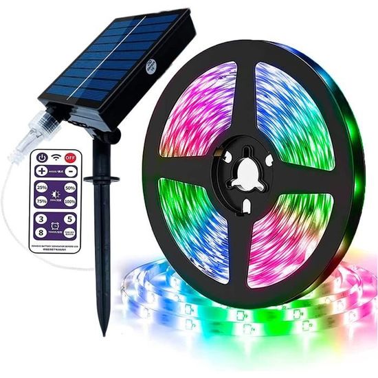 Guirlande LED Solaire 10m 560 LEDs RGB – Étanche IP67 – 8 Modes – Jardin, Piscine, Arbres, Fêtes