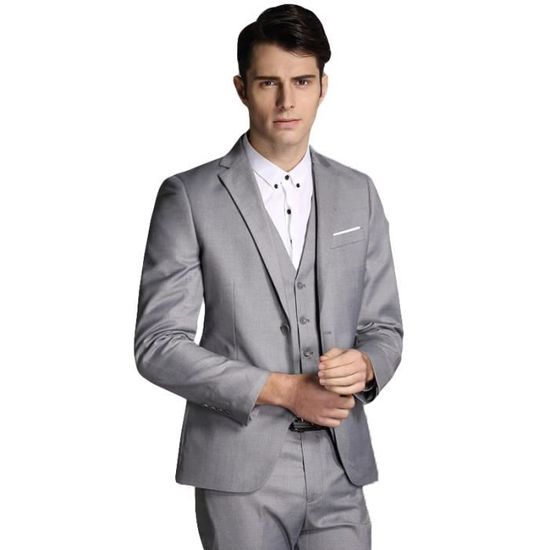 Costume Homme 3 Pièces KUDMOL - Slim Fit Un Bouton - Veste, Pantalon, Gilet - Polyester/viscose - Pour Mariage/affaires