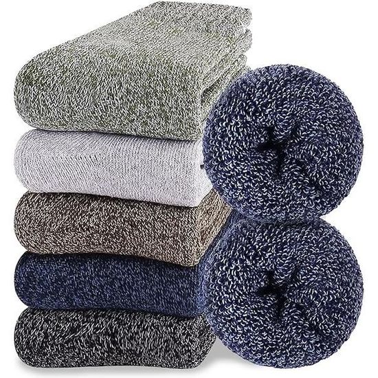 6 Paires Chaussettes Chaudes Femme Hiver - 85% Coton, Tissu Polaire Intérieur, Thermiques Pour Sports, Maison