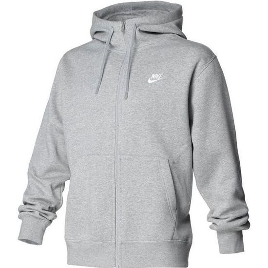 NIKE Veste à capuche zippée CLUB GRIS - Homme Gris - Cdiscount Prêt-à-Porter