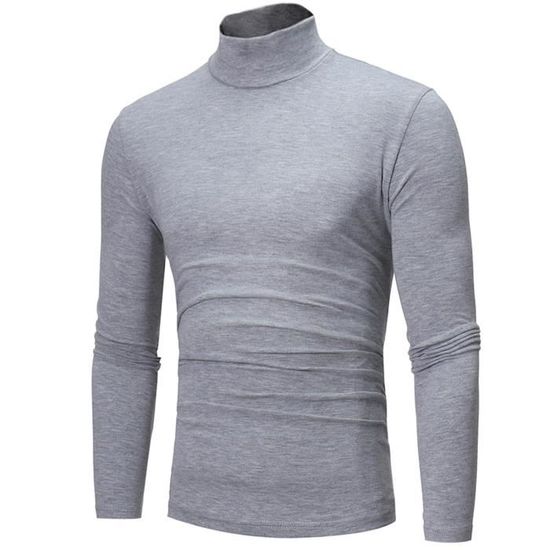 Maillot De Corps Thermique Homme - Col Montant Manches Longues - Polyester/Spandex - Taille L à 4XL