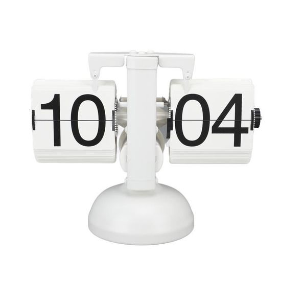 Horloge Numérique Rabattable R – Design Minimaliste, Mécanique à Bascule Automatique | Parfaite Pour Bureau, Salon, Collection | Mouvement Quartz Silencieux, Finition Premium