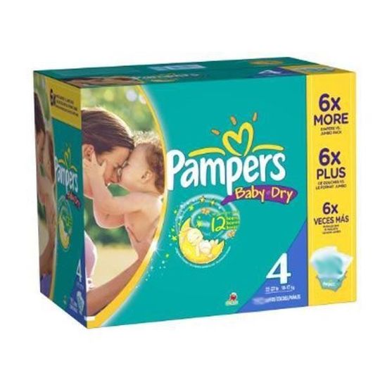 Pampers - 546 couches bébé Taille 4 baby dry