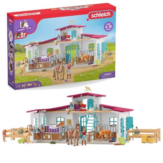 schleich HORSE CLUB | Grand Manège Equestre Peppertree 42639 | avec obstacles, paddock et de nombreux accessoires | cadeau et jouet cheval pour enfants dès 5 ans | set de 179 pièces