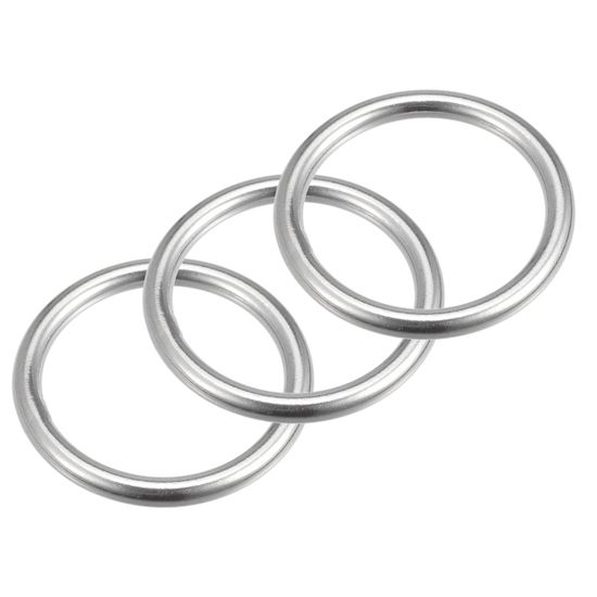 3 Joints Toriques Acier Inox 316 – ID 45mm X 6mm épais – Soudés – Neufs