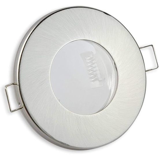 Spot Encastré LED Brossé 5W Blanc Froid MR16 12V – Super Plat IP44 Pour Salle De Bain, Douche Et Extérieur – Trou 55-60mm