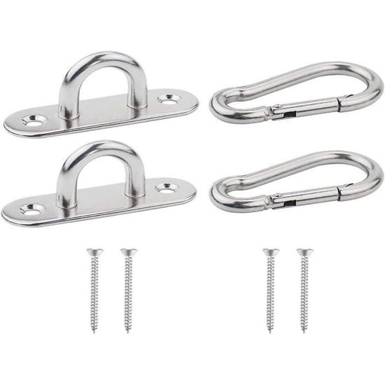 4 Pièces Mousqueton D’Escalade En Acier Inoxydable De 50mm Boucle Mousqueton A Ressort Argente Pour Utilisation De Camping Randonnee Ou Nautisme 93917516