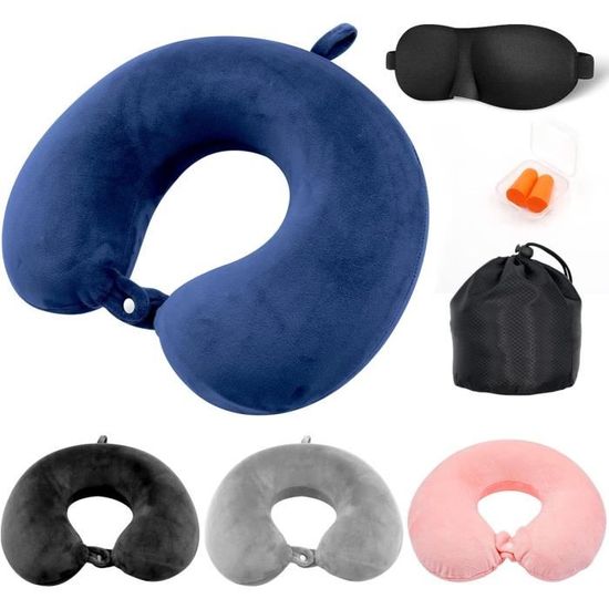 Coussin Cou Voyage WENGX Oreiller De Voyage En Mousse U00e0 Mu00e9moire De Forme - Coussin De Soutien De La Tu00eate Pour Avion, Train, Voiture, Bureau, Voyage, Voyage - Essentiel Coussin Avion Cou