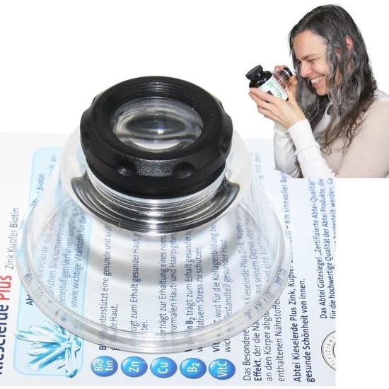 Loupe - DILWE - Loupe Portable - Grossissement 3X - Lentille En Verre Haute Définition - Couleur