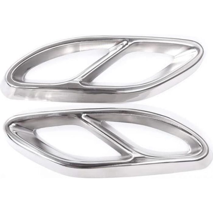 Couvercle d'embouts de tuyau d'échappement pour Mercedes Benz classe E C W213 W205 coupé W246 W216 GLC GLE GLS CLA (15-19) (argent)